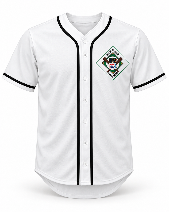 Front product mockup of Tone-Loc 28 Salamanders Rock N' Jock 1990 Baseball Jersey.