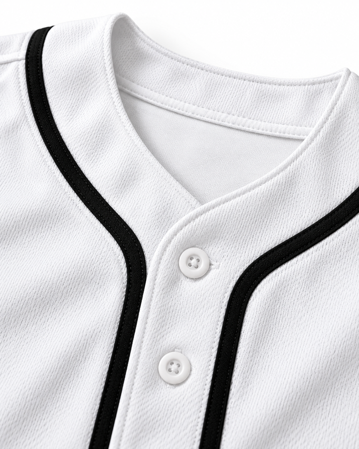 Neckline and fabric detail product mockup of Tone-Loc 28 Salamanders Rock N' Jock Baseball Jersey.