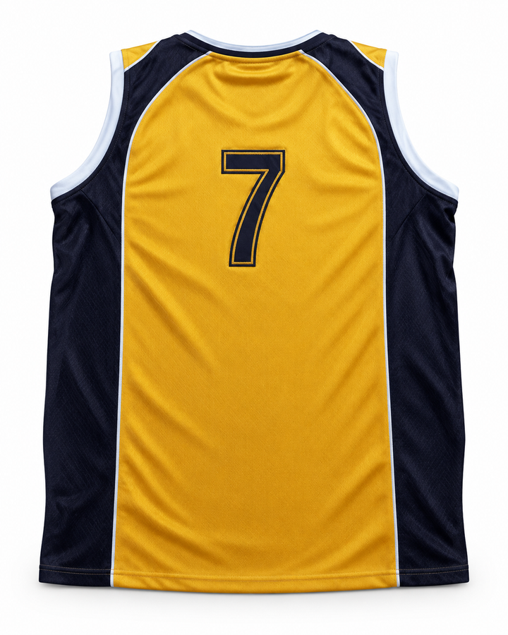 Back product mockup of Toni Kukoc 7 KK Split Jugoplastika Basketball Jersey, showing the original back lettering and number design.