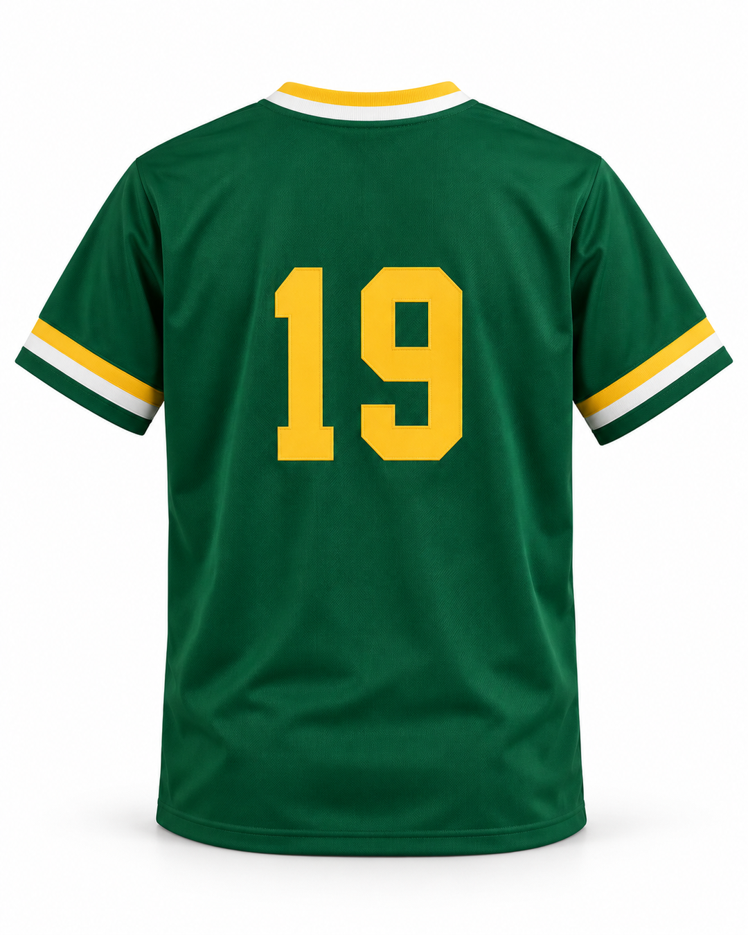 Back product mockup of Tony Gwynn 19 Polytechnic High School Jackrabbits Green Baseball Jersey 1.
