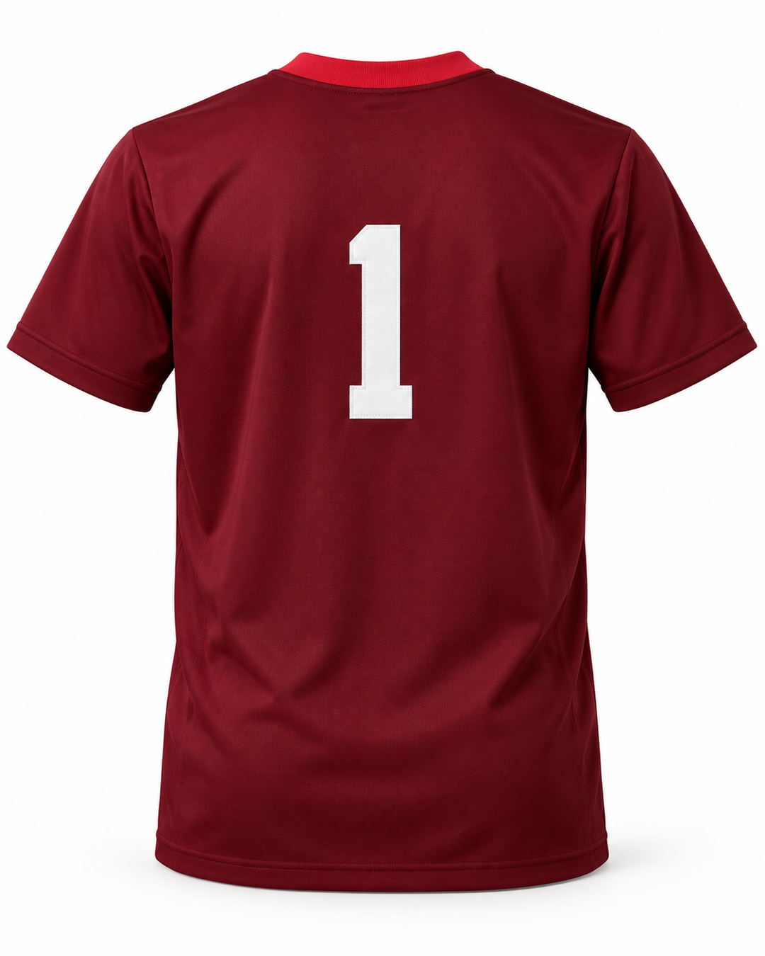 Back product mockup of Trevor Hoffman 1 Savanna High School Rebels Maroon Baseball Jersey 1.