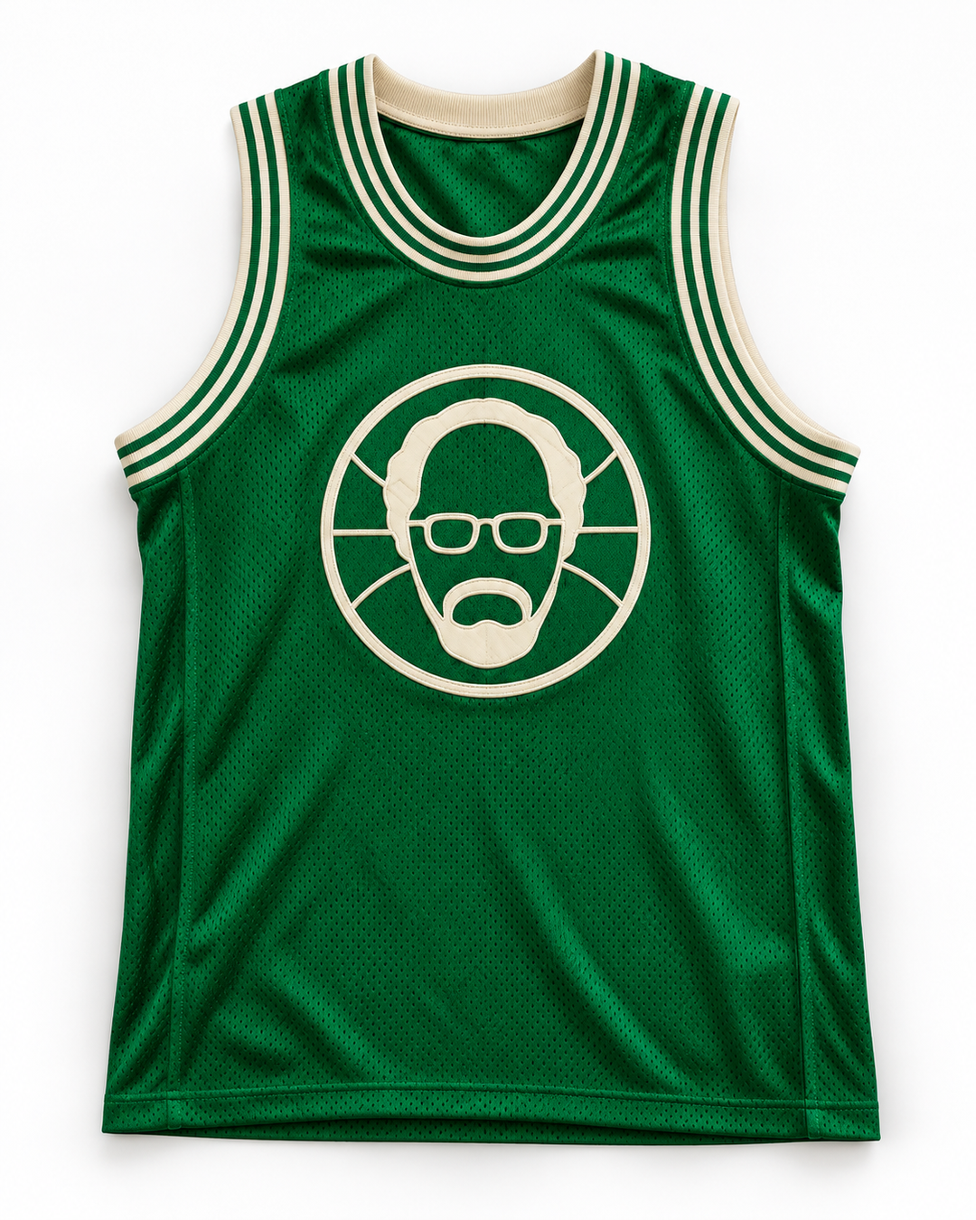 Front product mockup of Uncle Drew Get Buckets Green Basketball Jersey.