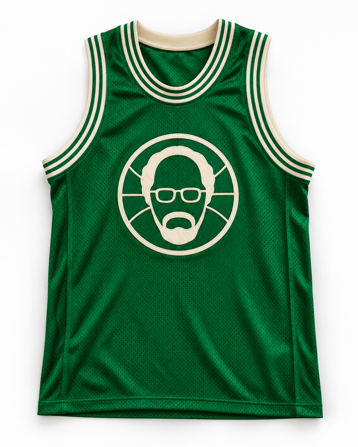 Front product mockup of Uncle Drew Get Buckets Green Basketball Jersey.