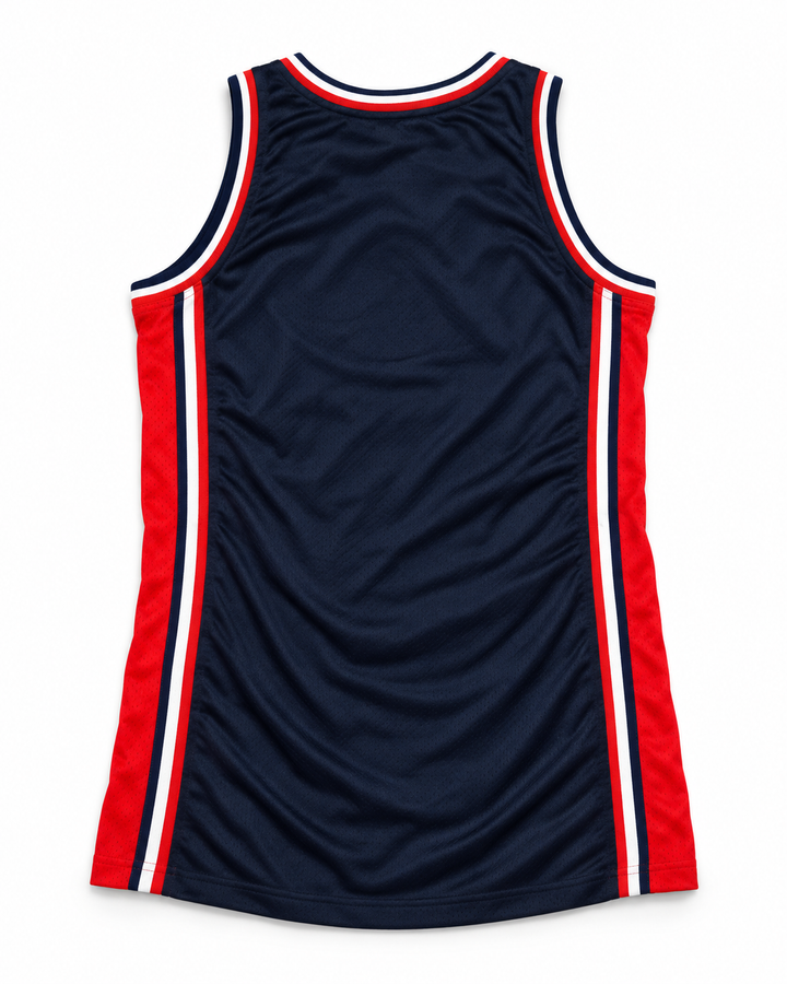 Back product mockup of USA Away Basketball Jersey.