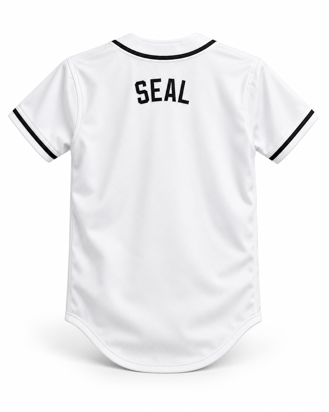 Back product mockup of VJ Kevin Seal Salamanders Rock N' Jock 1990 Baseball Jersey.