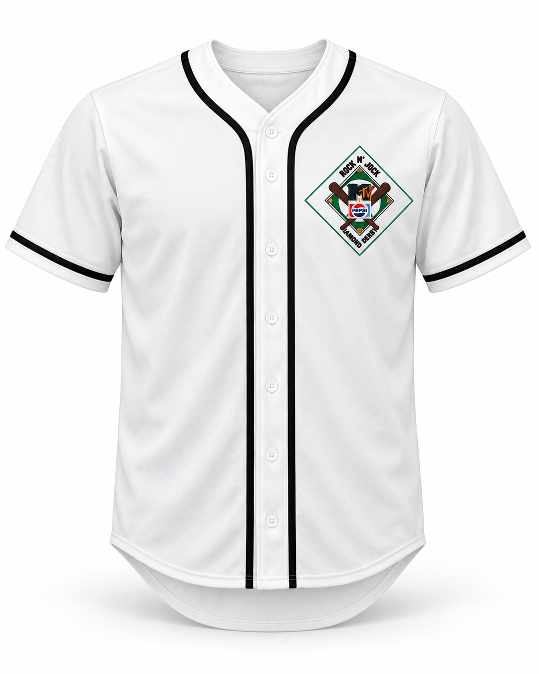 Front product mockup of VJ Kevin Seal Salamanders Rock N' Jock 1990 Baseball Jersey.
