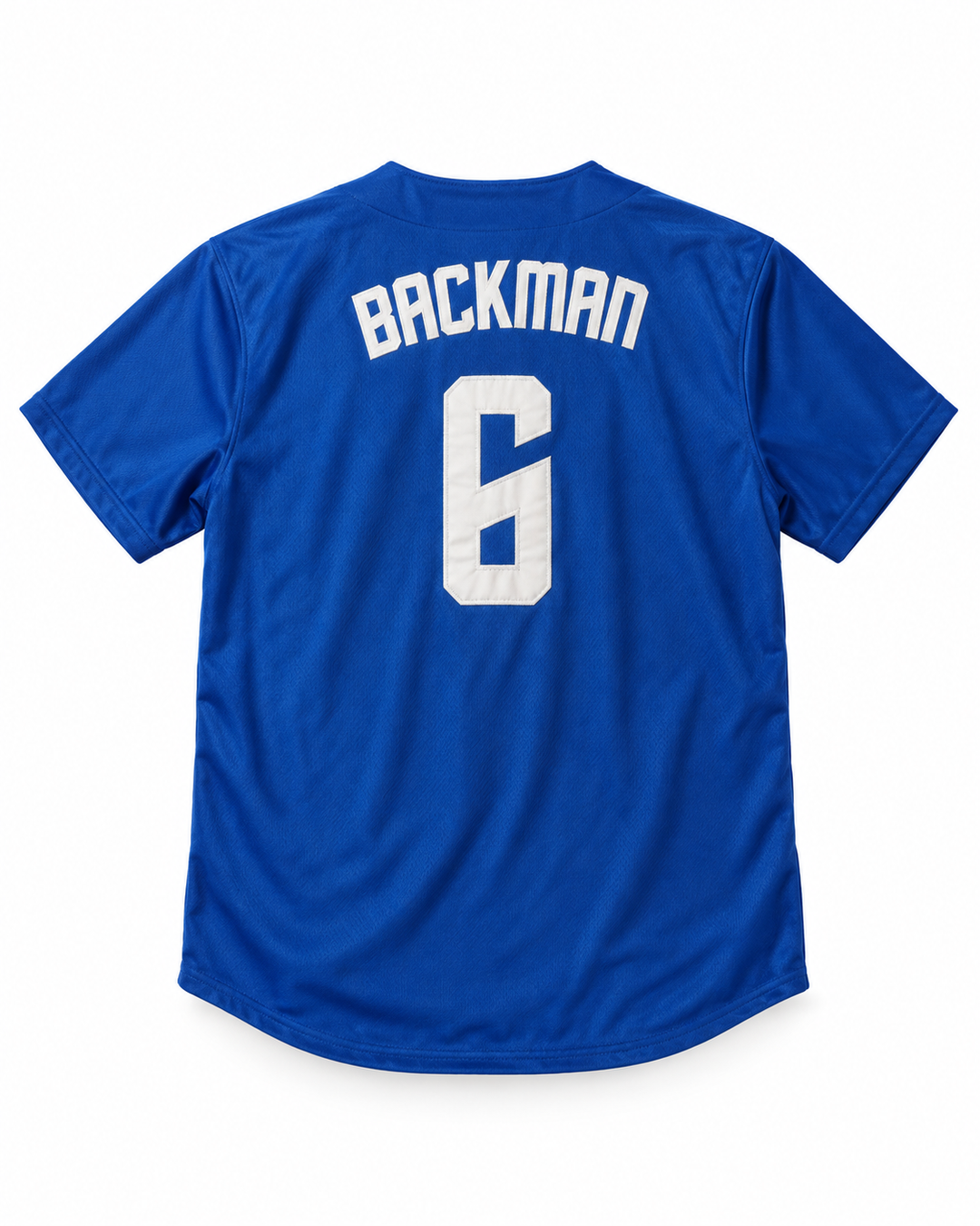 Back product mockup of Wally Backman 6 51s Blue Baseball Jersey 2.