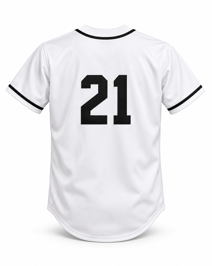 Back product mockup of Wally Joyner 21 Salamanders Rock N' Jock 1990 Baseball Jersey.