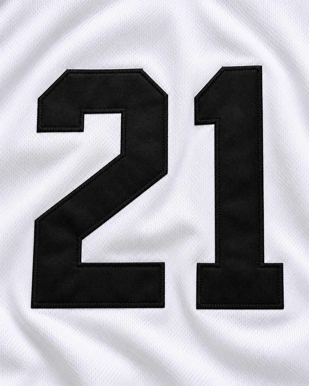 Embroidery detail product mockup of Wally Joyner 21 Salamanders Rock N' Jock Baseball Jersey.