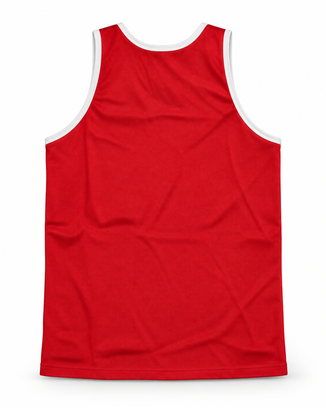 Back product mockup of Westsiders 1 Red Rucker Park Basketball Jersey.