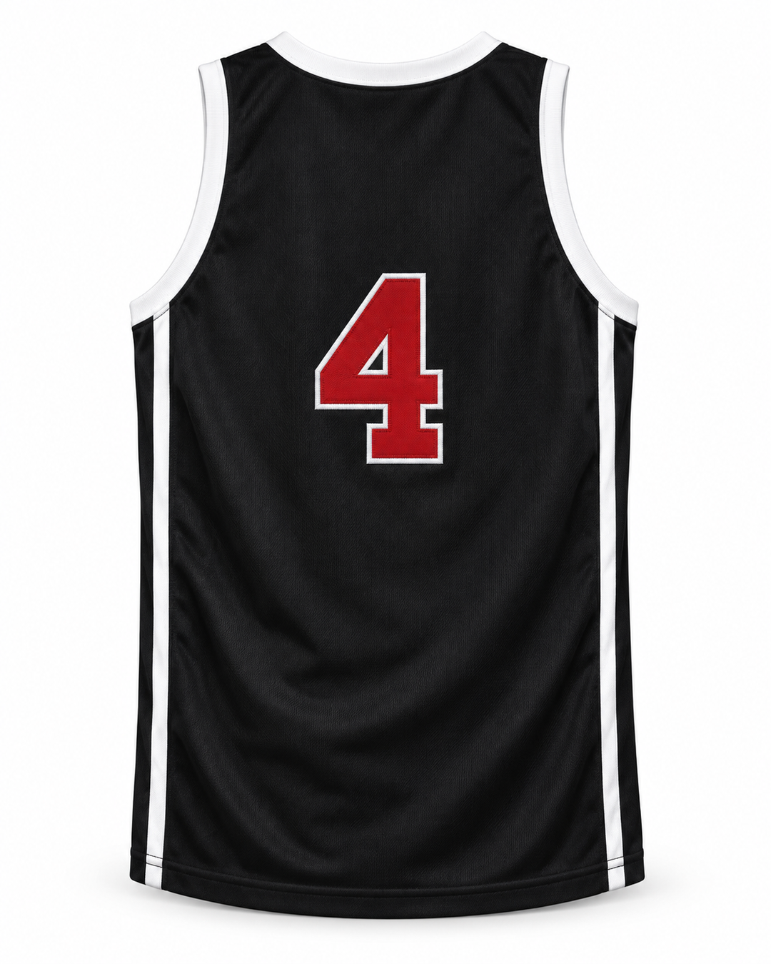 Back product mockup of Willie McGee 4 Ohio Shooting Stars AAU Black More Than A Game Basketball Jersey.