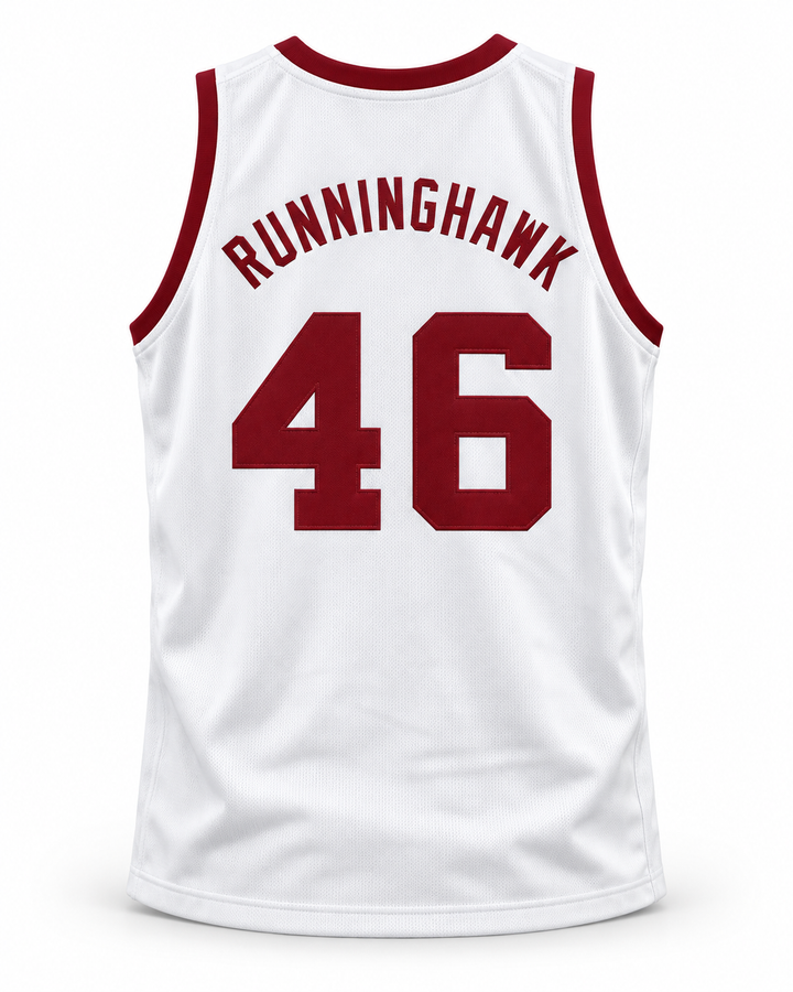 Back product mockup of Winston Running Hawk 46 Pythons Basketball Jersey.