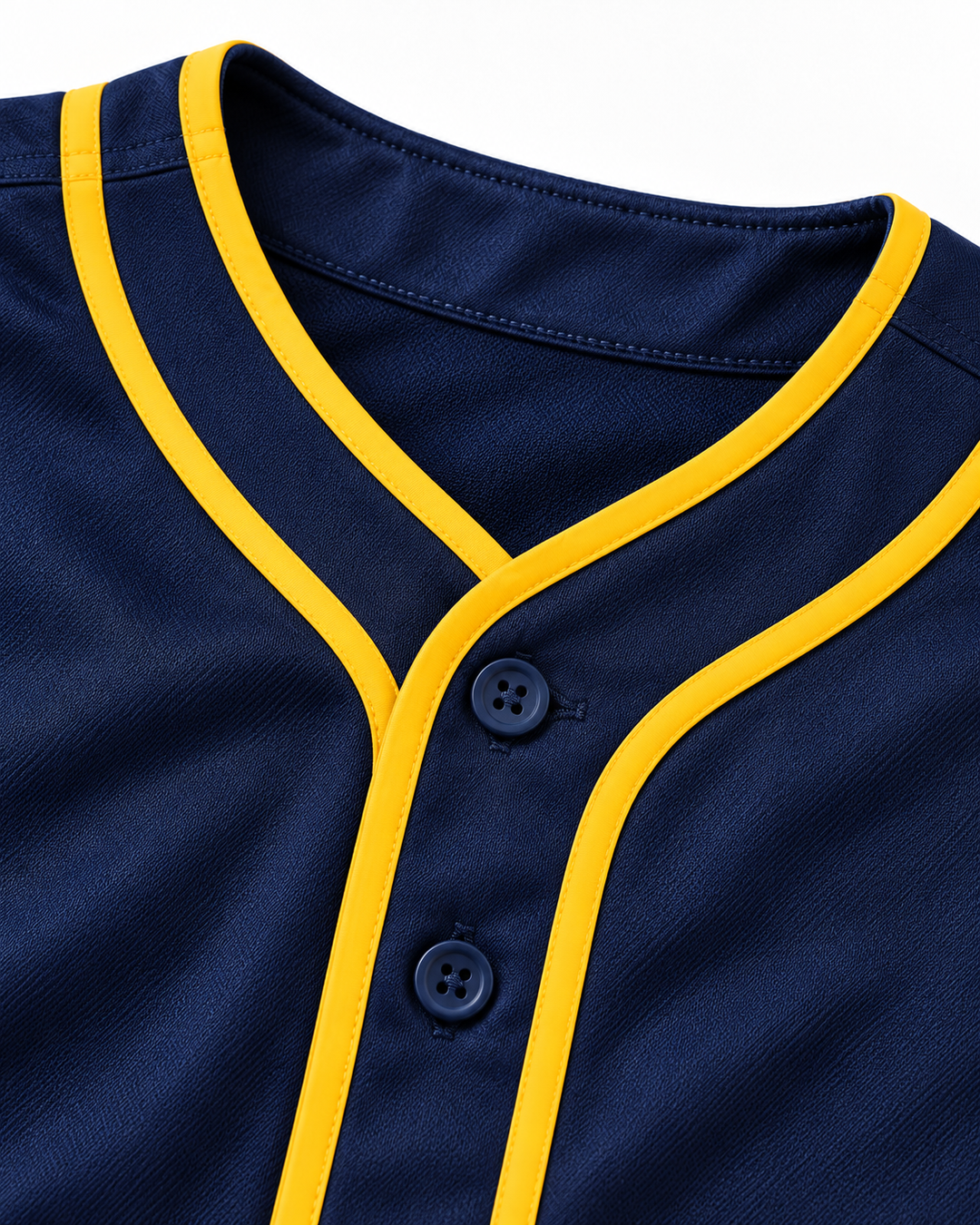 Neckline and fabric detail product mockup of Wrestler Diesel XI Awayboys Rock N' Jock 1995 Baseball Jersey.