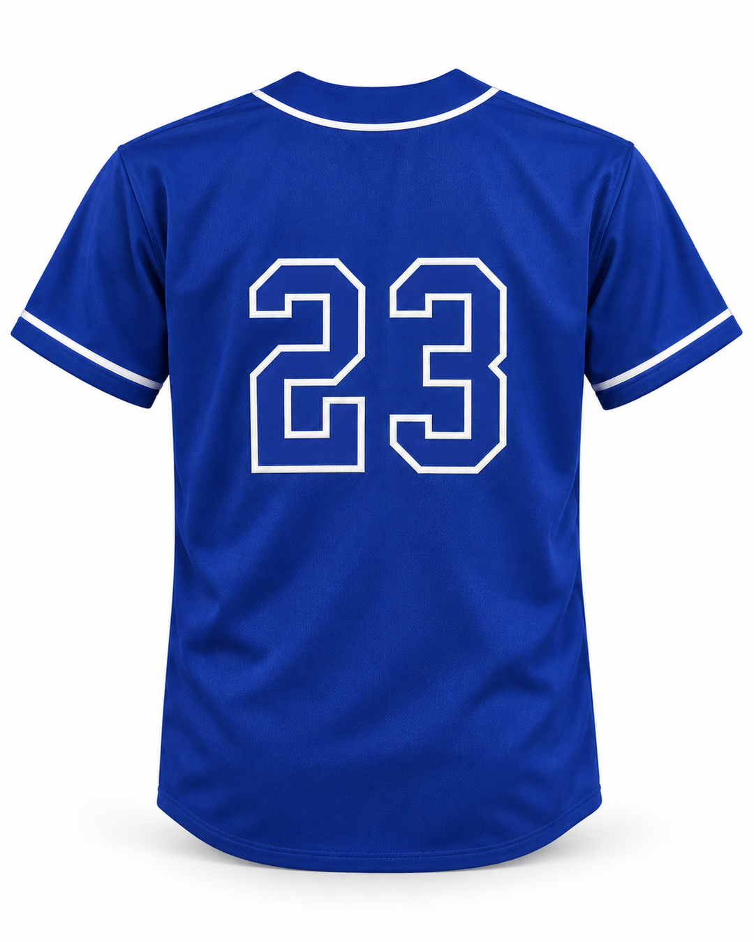 Back product mockup of Zack Greinke 23 Apopka High School Darters Blue Baseball Jersey 1.
