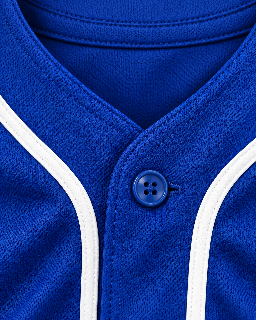 Neckline and fabric detail product mockup of Zack Greinke 23 Apopka High School Darters Blue Baseball Jersey 1.
