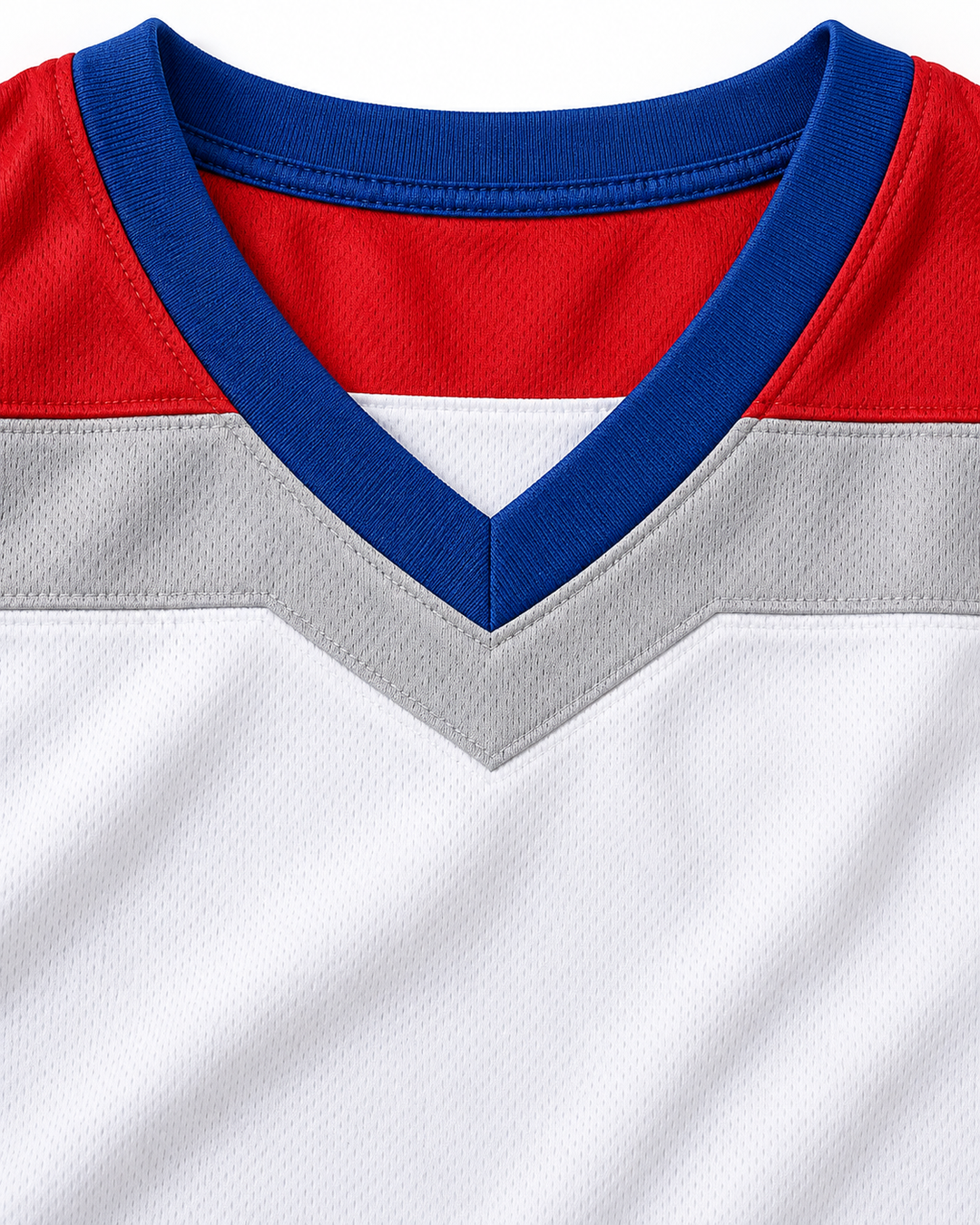 Neckline and fabric detail product mockup of Zion Williamson 12 Spartanburg Day School Griffins White Basketball Jersey.